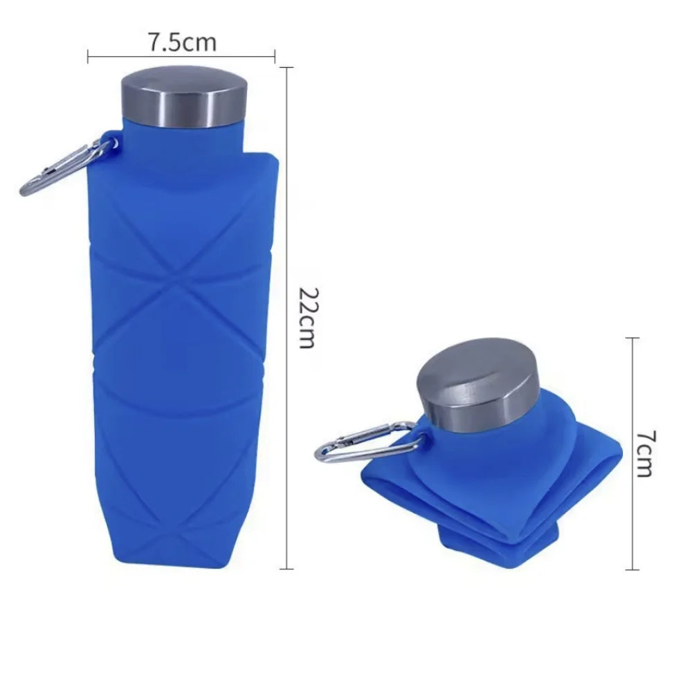 700ML Collapsible Water Bottle Leakproof Valve Reusable Silicone Foldable Travel Water Bottle 