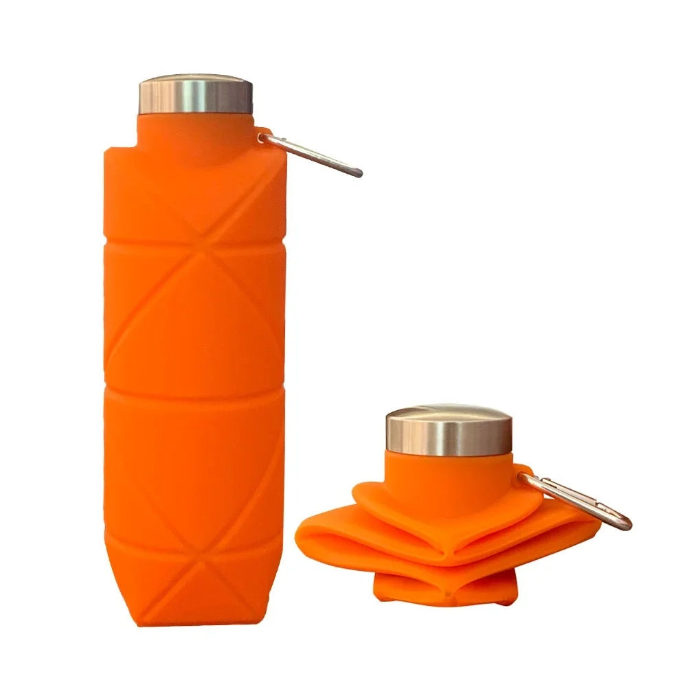 700ML Collapsible Water Bottle Leakproof Valve Reusable Silicone Foldable Travel Water Bottle 