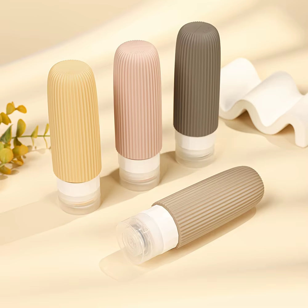 4-Piece Travel Bottle Set, Travel Accessories with Transparent Toiletry Bag.